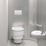 Trone Orbe Umywalka okrągła Ø 30 cm ścienna z korkiem White ORBEXXWH