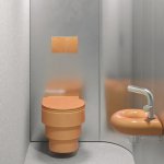 Trone Orbe Umywalka okrągła Ø 30 cm ścienna z korkiem Peach ORBEXXPE