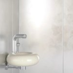 Trone Orbe Umywalka okrągła Ø 30 cm ścienna z korkiem Cream ORBEXXCR