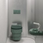 Trone Orbe Umywalka okrągła Ø 30 cm ścienna z korkiem Flaked Green ORBEXXFG