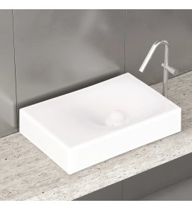 Trone Rituel Umywalka nablatowa 40,4x60,4 cm z korkiem White RITUELWH