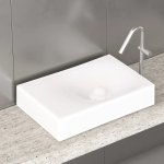 Trone Rituel Umywalka nablatowa 40,4x60,4 cm z korkiem White RITUELWH