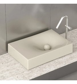 Trone Rituel Umywalka nablatowa 40,4x60,4 cm z korkiem Cream RITUELCR