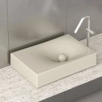 Trone Rituel Umywalka nablatowa 40,4x60,4 cm z korkiem Cream RITUELCR