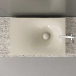 Trone Rituel Umywalka nablatowa 40,4x60,4 cm z korkiem Cream RITUELCR