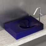 Trone Rituel Umywalka nablatowa 40,4x60,4 cm z korkiem Blue RITUELBLU
