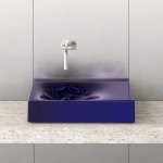 Trone Rituel Umywalka nablatowa 40,4x60,4 cm z korkiem Blue RITUELBLU