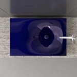 Trone Rituel Umywalka nablatowa 40,4x60,4 cm z korkiem Blue RITUELBLU