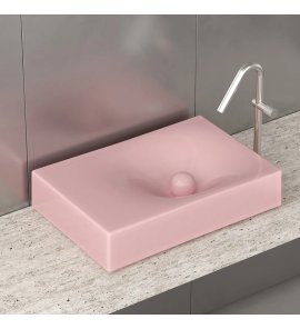 Trone Rituel Umywalka nablatowa 40,4x60,4 cm z korkiem Pink RITUELPI