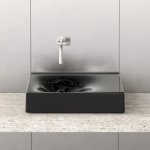 Trone Rituel Umywalka nablatowa 40,4x60,4 cm z korkiem Black RITUELBL