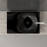 Trone Rituel Umywalka nablatowa 40,4x60,4 cm z korkiem Black RITUELBL