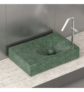 Trone Rituel Umywalka nablatowa 40,4x60,4 cm z korkiem Flaked Green RITUELFG