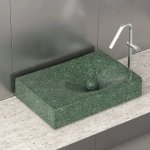 Trone Rituel Umywalka nablatowa 40,4x60,4 cm z korkiem Flaked Green RITUELFG