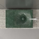Trone Rituel Umywalka nablatowa 40,4x60,4 cm z korkiem Flaked Green RITUELFG
