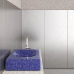 Trone Rituel Umywalka nablatowa 40,4x60,4 cm z korkiem Flaked Blue RITUELFB