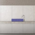 Trone Rituel Umywalka nablatowa 40,4x60,4 cm z korkiem Flaked Blue RITUELFB