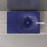 Trone Rituel Umywalka nablatowa 40,4x60,4 cm z korkiem Flaked Blue RITUELFB