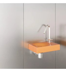 Trone Rituel Umywalka ścienna 40,3x26,3 cm z korkiem Peach RITUELXXPE