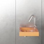 Trone Rituel Umywalka ścienna 40,3x26,3 cm z korkiem Peach RITUELXXPE