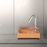 Trone Rituel Umywalka ścienna 40,3x26,3 cm z korkiem Peach RITUELXXPE