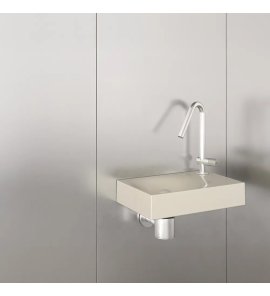 Trone Rituel Umywalka ścienna 40,3x26,3 cm z korkiem Cream RITUELXXCR