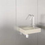 Trone Rituel Umywalka ścienna 40,3x26,3 cm z korkiem Cream RITUELXXCR