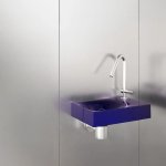 Trone Rituel Umywalka ścienna 40,3x26,3 cm z korkiem Blue RITUELXXBLU