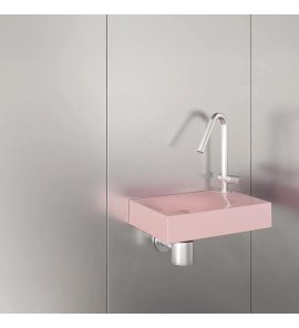 Trone Rituel Umywalka ścienna 40,3x26,3 cm z korkiem Pink RITUELXXPI