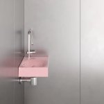 Trone Rituel Umywalka ścienna 40,3x26,3 cm z korkiem Pink RITUELXXPI