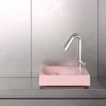 Trone Rituel Umywalka ścienna 40,3x26,3 cm z korkiem Pink RITUELXXPI