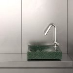 Trone Rituel Umywalka ścienna 40,3x26,3 cm z korkiem Flaked Green RITUELXXFG