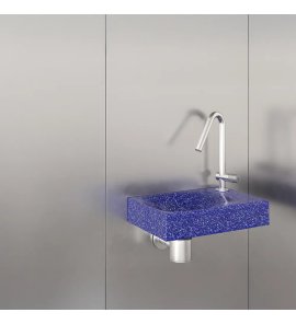 Trone Rituel Umywalka ścienna 40,3x26,3 cm z korkiem Flaked Blue RITUELXXFB