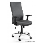 Unique Black on Black fotel biurowy szary W-93A-PS-8