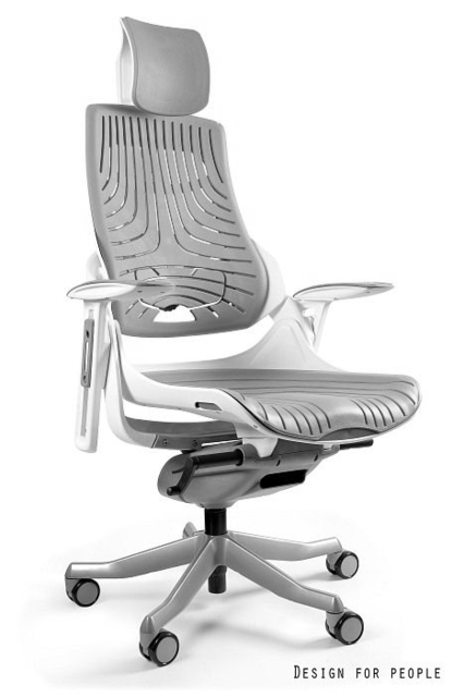Unique Wau Fotel biurowy biały/szary W-609W-8-TPE