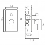 Vado Edit Bateria prysznicowa podtynkowa, jednouchwytowa, z przełącznikiem Nikiel szczotkowany IND-EDI147A-BRN