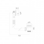 Vado Odpływ wannowy bez syfonu, z przelewem i funkcją napełniania przez przelew, z korkiem klik-klak brąz szczotkowany IND-81389/RO-BRZ