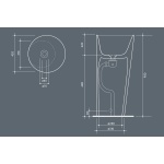 Valdama Il Umywalka wolnostojąca ∅42xh90 cm z korkiem biała jf