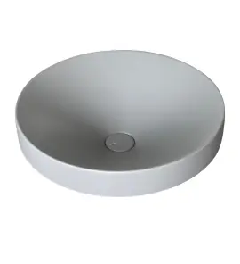 Valdama Occhio Umywalka nablatowa ø50xH15 cm z korkiem klik klak Lava mat OCL0117A+PMCLTCU17A