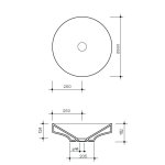 Valdama Occhio Umywalka nablatowa ø50xH15 cm z korkiem klik klak Lava mat OCL0117A+PMCLTCU17A