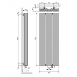  Vasco Beams Grzejnik Łazienkowy wodny ścienny 180x49 cm z poręczą i zaworem kątowym z głowicą biały 112580490180000660600-0000