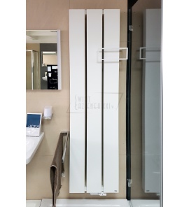  Vasco Beams Grzejnik Łazienkowy wodny ścienny 180x49 cm z poręczą i zaworem kątowym z głowicą biały 112580490180000660600-0000