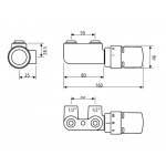  Vasco Beams Grzejnik Łazienkowy wodny ścienny 180x49 cm z poręczą i zaworem kątowym z głowicą biały 112580490180000660600-0000