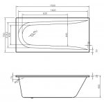  Vayer Boomerang Wanna prostokątna ze stelażem i syfonem 150x70 cm biała 150.070.045.1-1.0.0.0.1