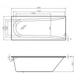  Vayer Boomerang Wanna prostokątna ze stelażem i syfonem 160x70 cm biała 160.070.045.1-1.0.0.0.1