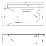  Vayer Boomerang Wanna prostokątna asymetryczna prawa ze stelażem i syfonem 190x90 cm biała 190.090.045.1-1.X.0.0.1