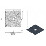   Vayer Kronos Brodzik prysznicowy kwadratowy 80x80 cm czarny 080.080.000.2-6.0.0.0.0.K01