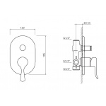 Vedo Cento Bateria wannowo-natryskowa podtynkowa II Chrom VBC1016