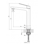 Vedo Desso Bateria umywalkowa jednouchwytowa wysoka Chrom VBD4003