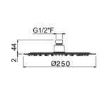 Vema Otago Deszczownica ultraslim ∅25 cm brushed gold V08243.AP.098