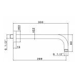 Vema Otago Ramię prysznicowe 30 cm brushed gold V08252.AP.098